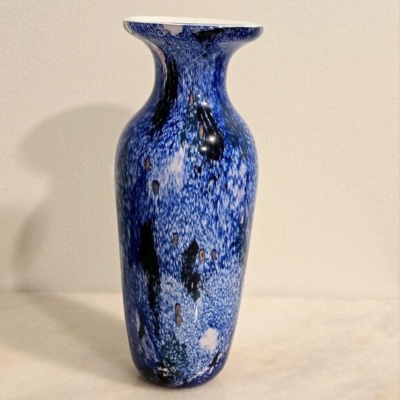 Badash Starry Night Blue Vase Murano Style - Picture 3 of 7